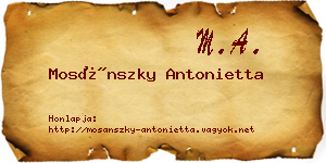 Mosánszky Antonietta névjegykártya
